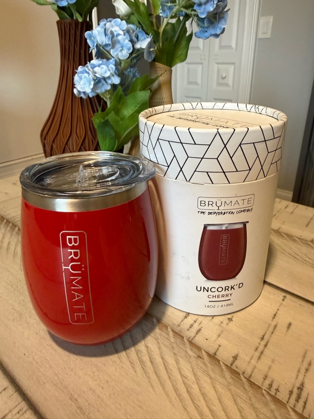 Brumate Uncork'd Cherry Insulated Wine Tumbler - Red